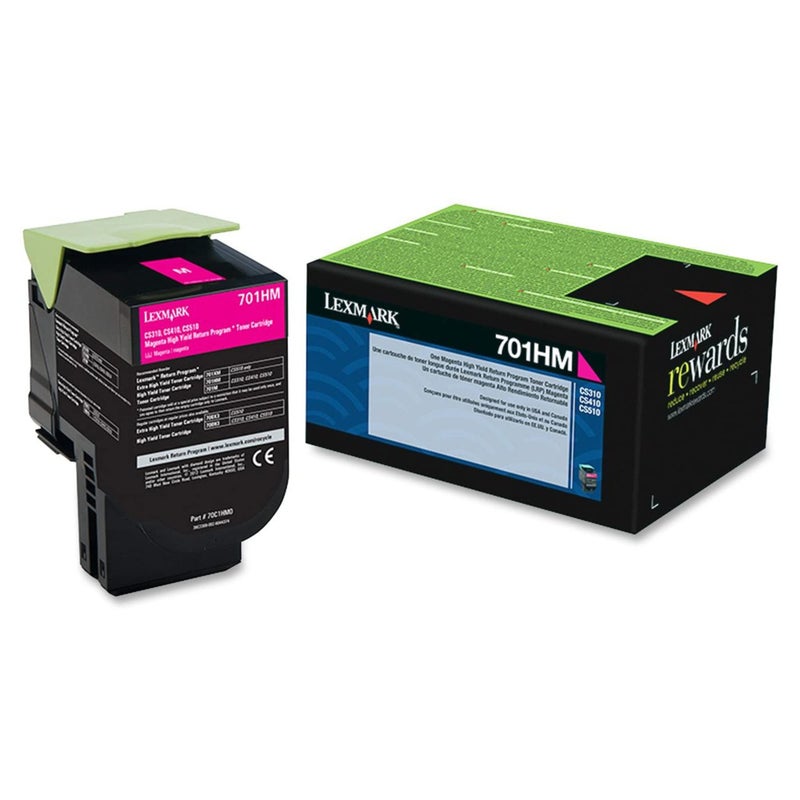 Lexmark, LEX70C1HM0, 70C1H Toner Cartridge, 1 Each, Magenta (701HM) - Image 1